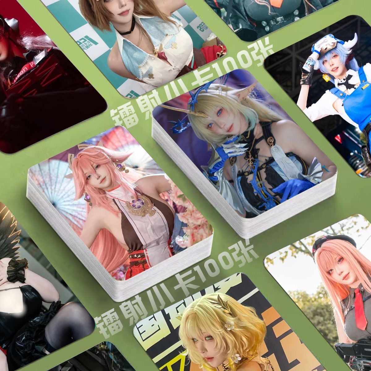 菌烨镭射小卡cos网红抖音照片定制圆角3寸lomo卡片同款明信片diy