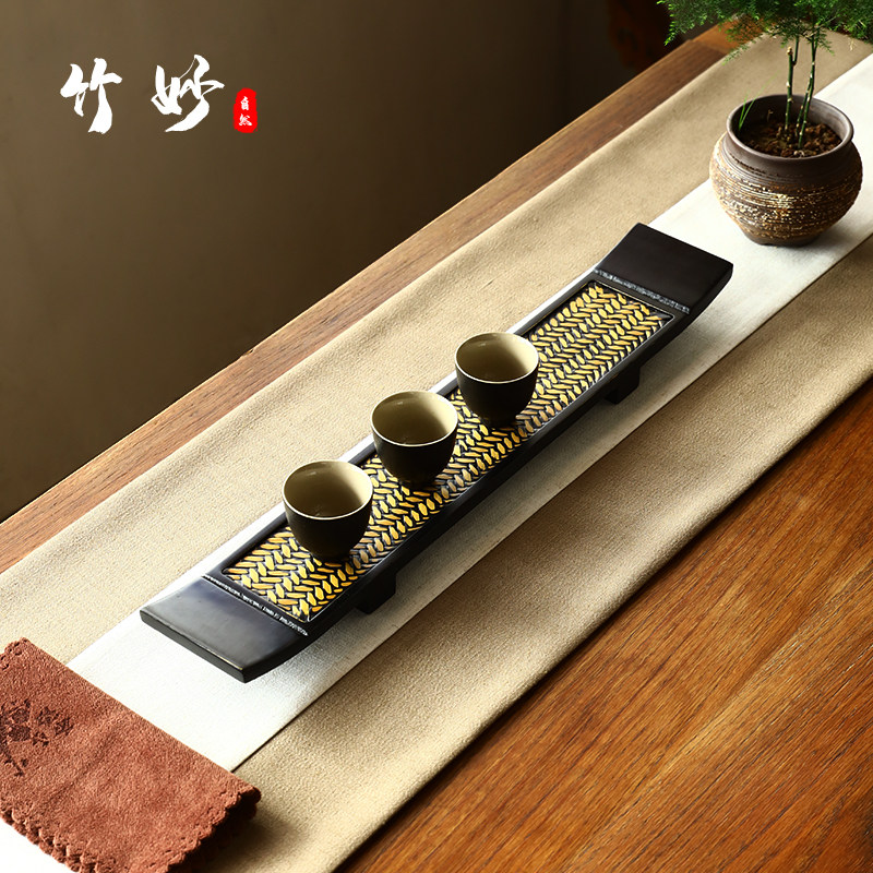 功夫茶杯托杯架置物架托盘竹制