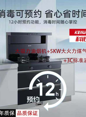 科诺舒家用油烟机消毒柜一体灶大吸力抽烟机下排式抽气天然气灶