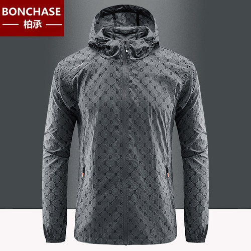 夏季超薄防晒连帽夹克男