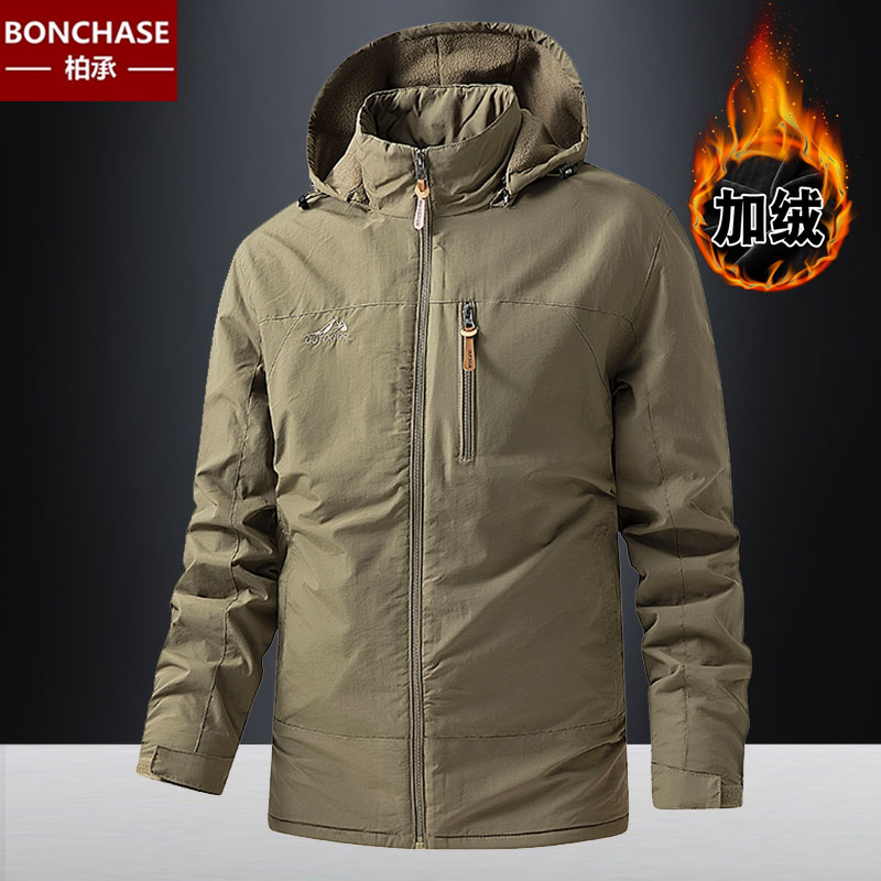 冬季棉服大码休闲男士夹克加绒加厚棉袄防风防水外套冲锋上衣棉衣