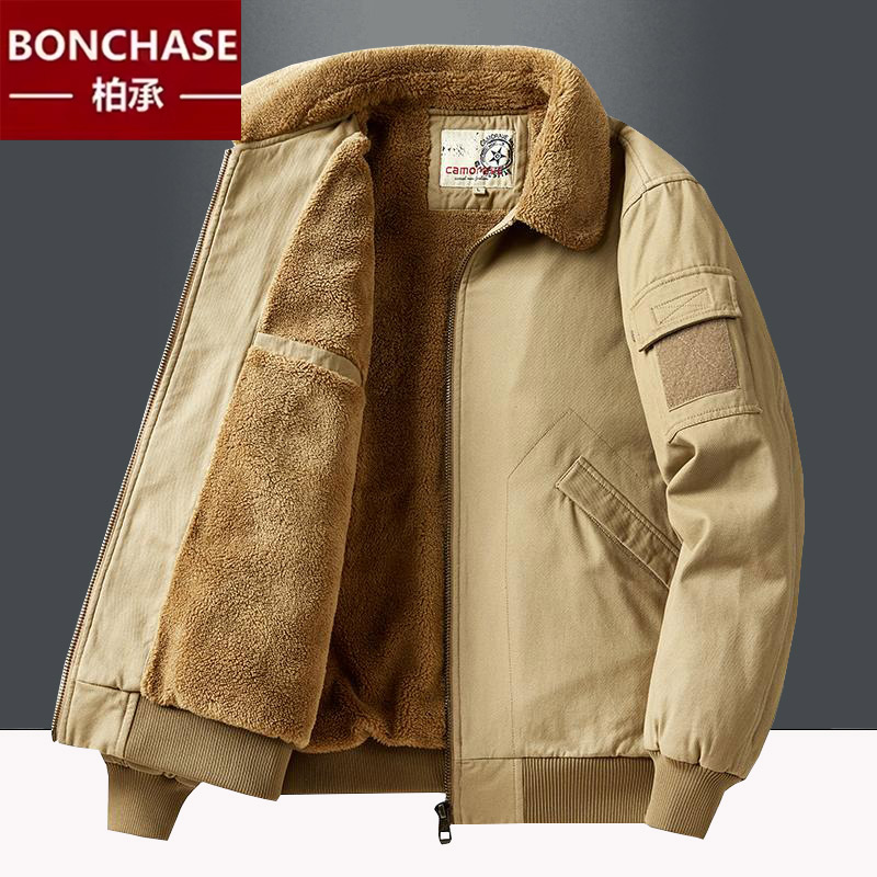 纯棉冬季翻领休闲大码棉衣