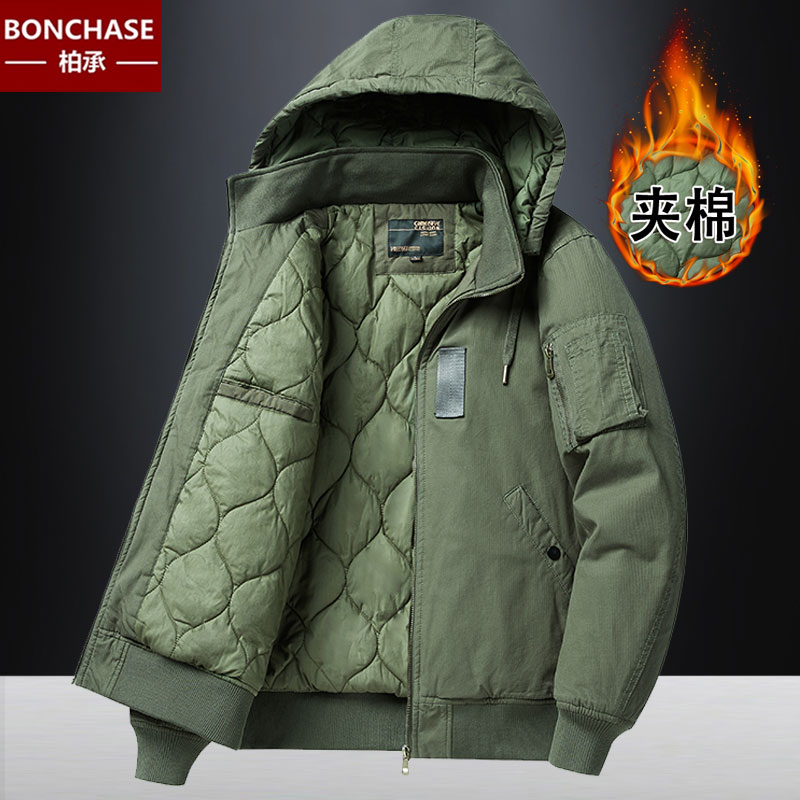男士加厚休闲宽松大码纯棉棉衣