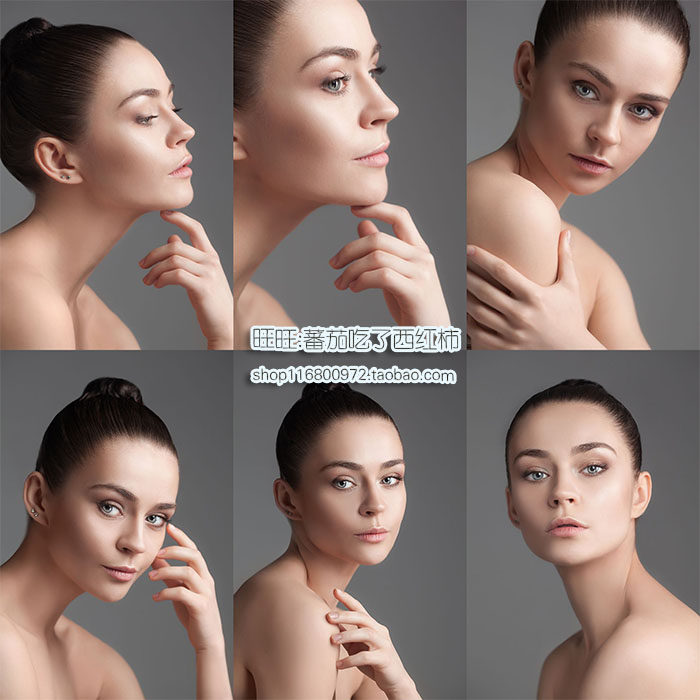 高清jpg图片人物美容美妆干净皮肤管理化妆肖像特写模特挂画素材