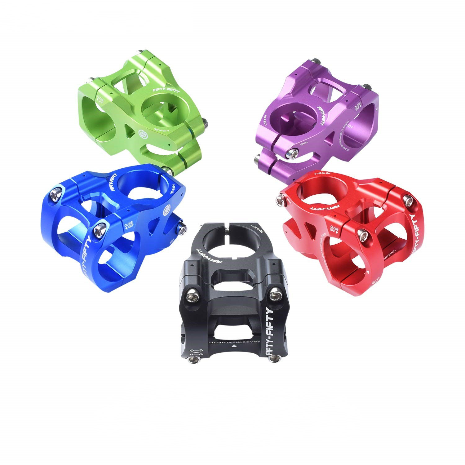 FIFTY-FIFTY山地自行车铝合金把立AM FR DH速降短立管 35/50mm0度