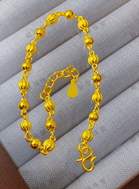 轻奢南瓜珠金包银手链小众设计气质简约黄金高级感手环手链