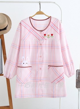 瑕疵处理一次购两件包邮 居家成人防污前扣罩衣卡通长袖围裙B-583