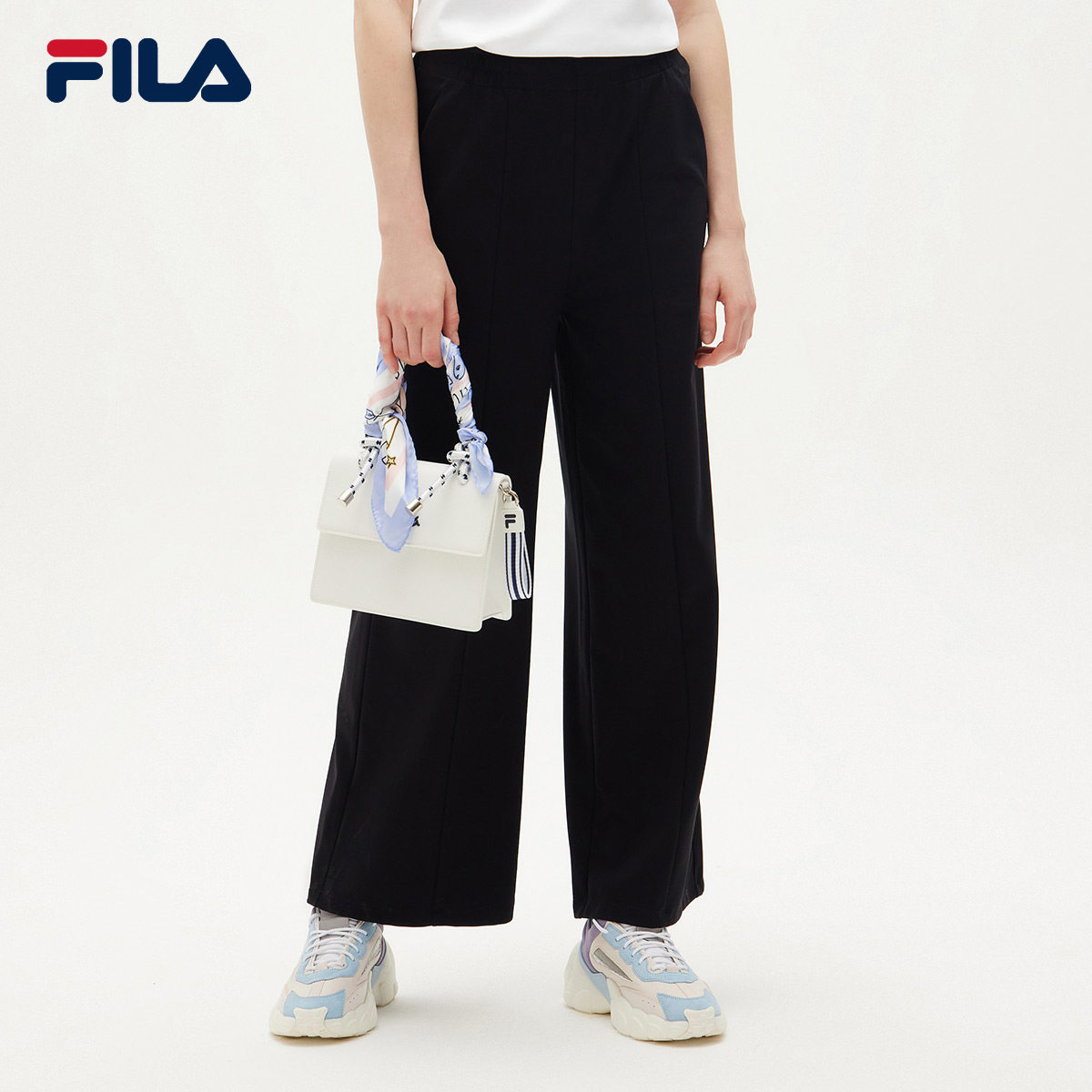 【张艺兴力荐】fila斐乐女士针织长裤冬季新款保暖运动女裤