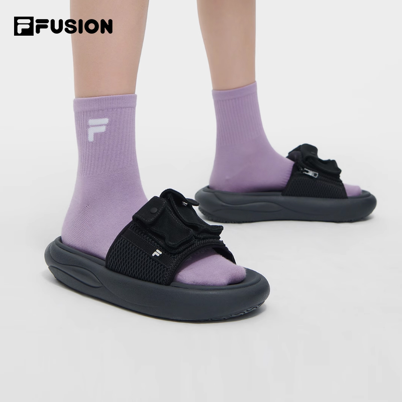 FILA FUSION斐乐官方潮牌女鞋口袋拖鞋2024夏季新款运动休闲凉拖