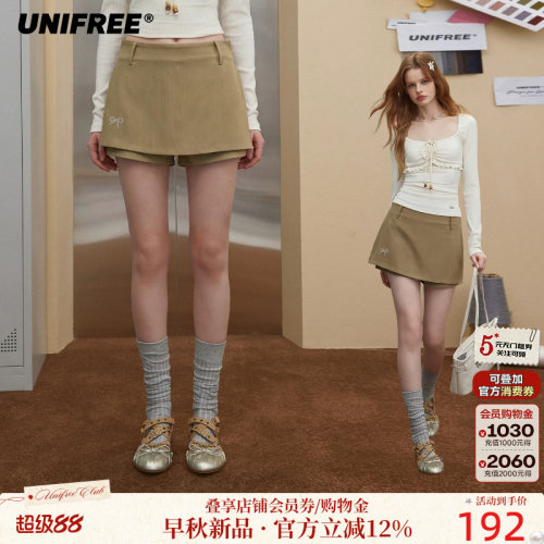 UNIFREE高腰显瘦休闲短裤裙