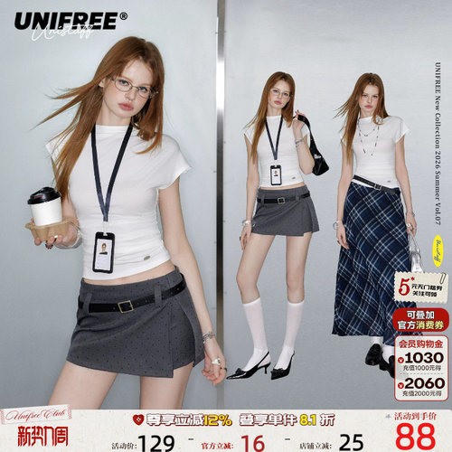 UNIFREE修身小高领短袖T恤