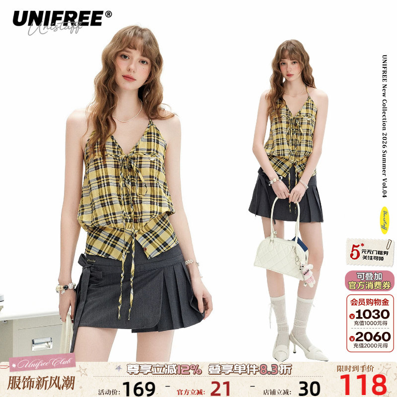 UNIFREE挂脖绑带吊带背心										