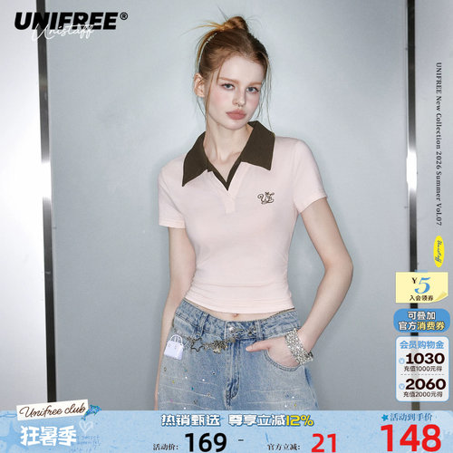 UNIFREE美式复古翻领短袖T恤