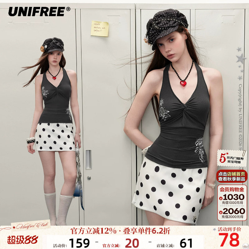 UNIFREE挂脖V领吊带背心图片