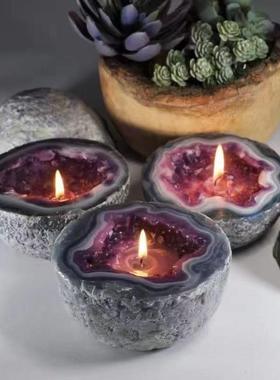 跨境香薰碗摆件树脂工艺品装饰品设计家居摆件矿物质树脂工艺蜡烛