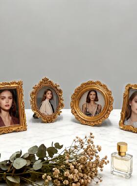 跨境ins拍照小道具维多利亚风轻奢复古树脂相框摆件吧唧展示摆台