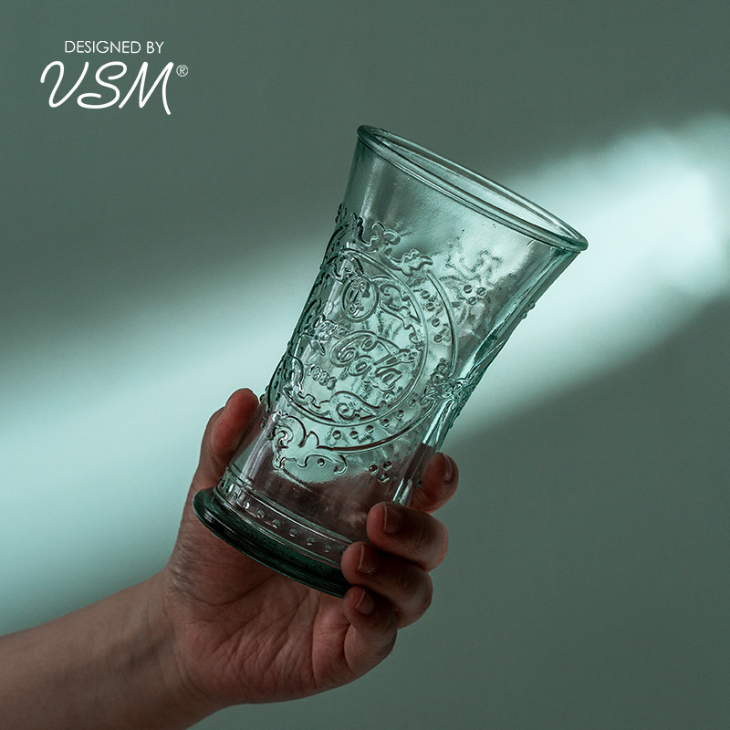 西班牙进口vsm可乐杯复古敞口果汁杯子加厚冷饮杯创意环保玻璃杯
