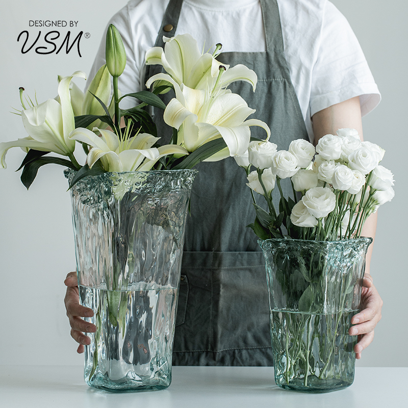 西班牙进口VSM花瓶摆件客厅插花器欧式透明玻璃深水养创意醒花桶-封面