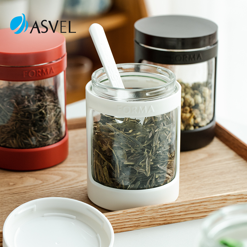 日本asvel茶叶罐密封防潮便携带