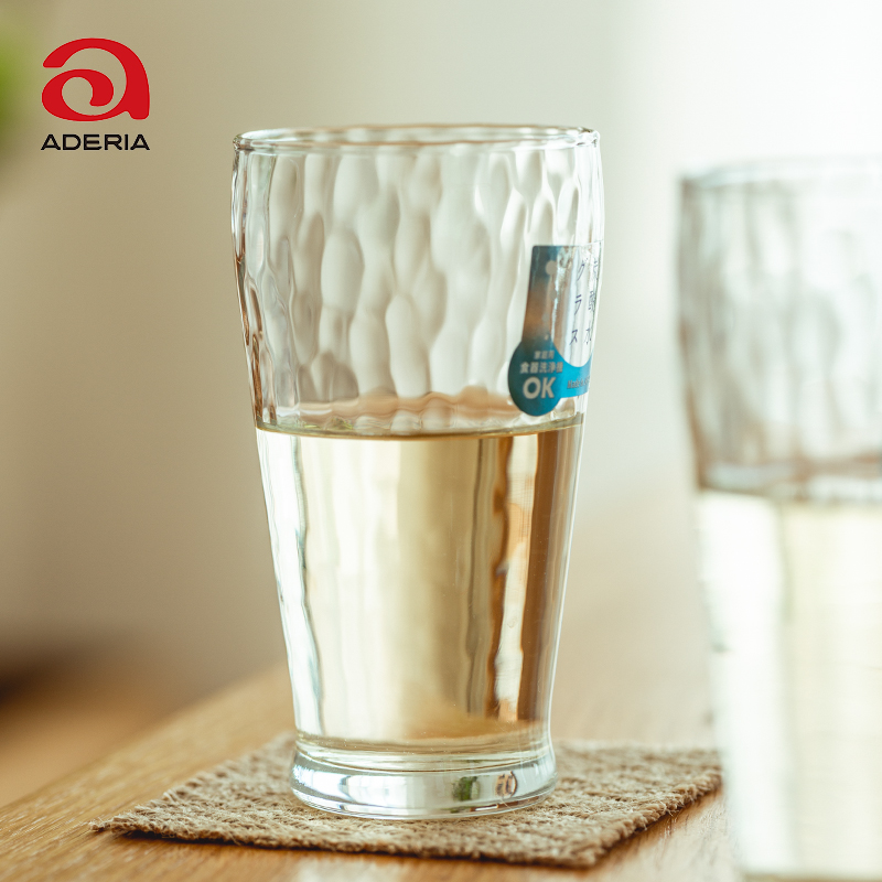 透明高级感水杯手工不规则锤目纹