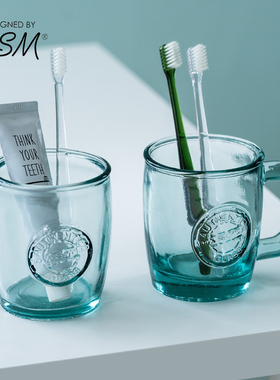 漱口杯西班牙进口vsm环保创意玻璃牙膏收纳缸家用轻奢洗漱刷牙杯