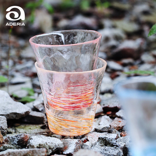 日本石冢硝子高颜值彩色清酒杯
