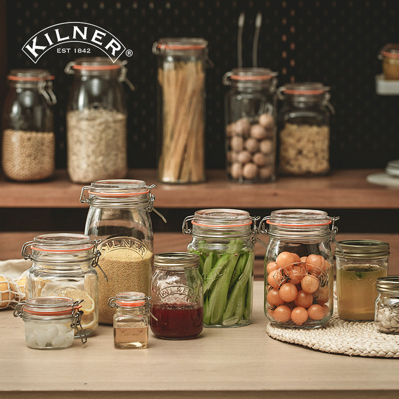 英国kilner玻璃密封罐泡菜坛子调味糖腌菜果酱酒瓶咸菜杂粮收纳盒