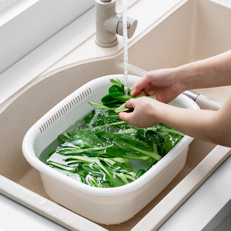 洗菜盆日本进口ASVEL塑料沥水篮