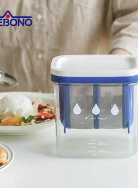 酸奶过滤器日本进口akebono希腊冷萃奶酪乳清分离盒酸奶碗过滤网