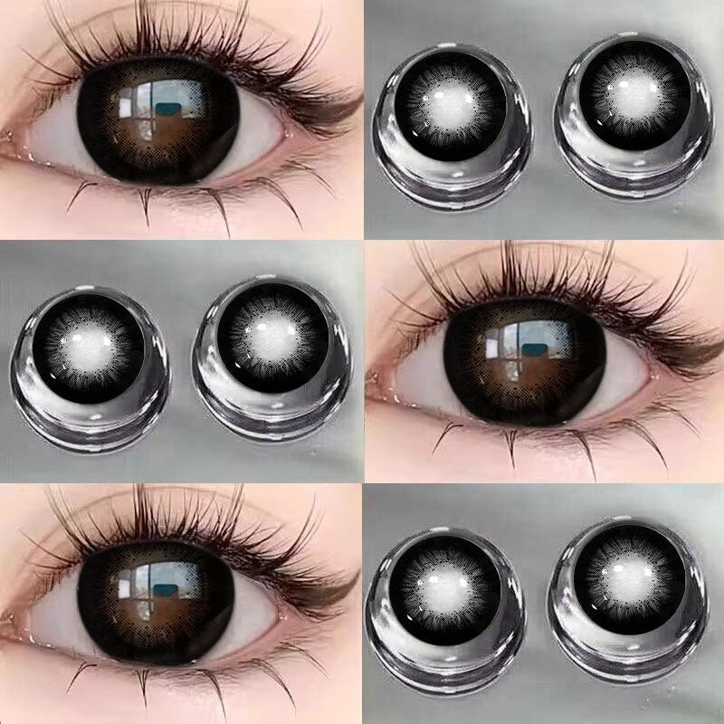 黑色美瞳日抛30片隐形近视眼镜一次性10片大小直径正品官方高视能