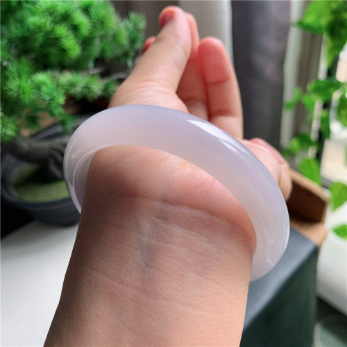 10月新品 57圈口冰糯种紫罗兰正圈玉手镯女款正品247HL6222
