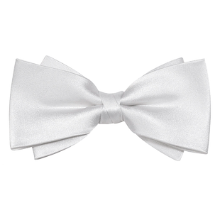 戎致 桑蚕丝真丝领结男结婚婚礼白色司仪伴郎新郎蝴蝶结 bow tie