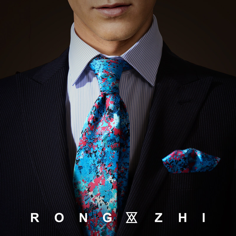 戎致RONGZHI 红蓝印花桑蚕丝领带男商务休闲正装帅气时尚个性英伦,服饰配件/皮带/帽子/围巾,领带,淘宝优惠券,粉丝福利购,淘宝优惠卷