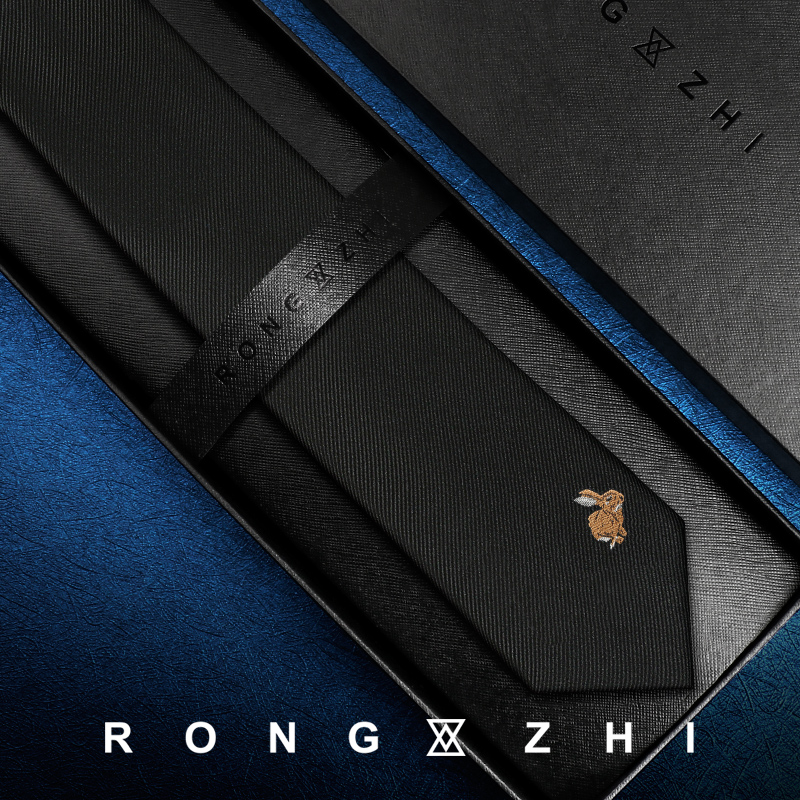戎致rongzhi生肖兔子潮动物领带