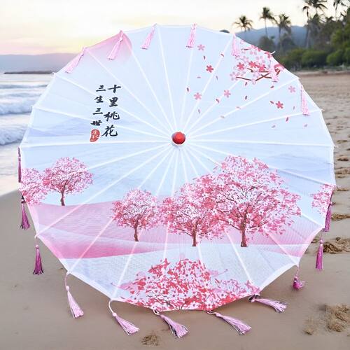 中国风樱花流苏油纸伞舞蹈道具