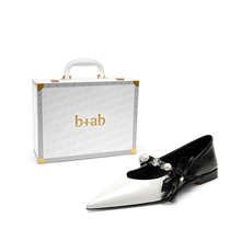 it b+ab品牌轻奢量版礼盒头层牛皮蝴蝶结珍珠小香风尖头玛丽珍鞋