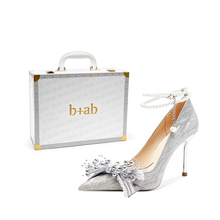 it b+ab 2025新款珍珠蝴蝶琏法式时尚简约浪漫新娘伴娘细高跟鞋