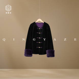 盛世紫！南非水波纹双面穿羊皮毛一体外套！GZ5139