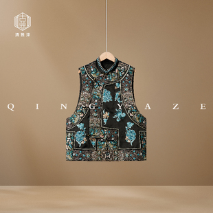 GZ5561 马甲 青崖绣雪 重工醋酸重工刺绣新中式