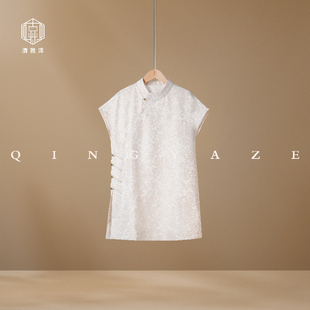 张林根正绢·金玉满堂!双鱼纹桑蚕丝银通奥黛上衣!GZ6186