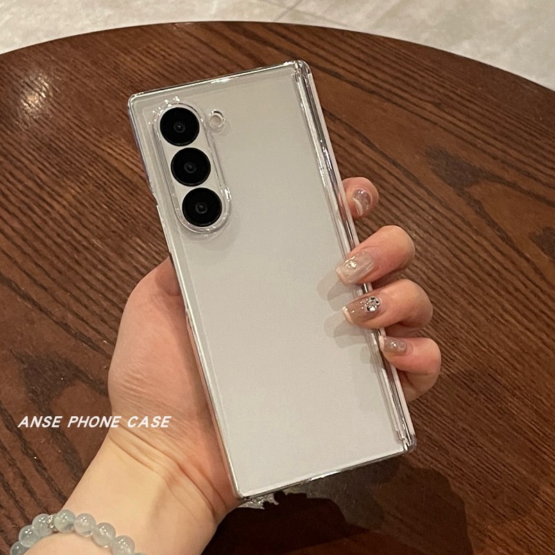 适用三星zfold7/6折叠屏手机壳简约全透明不发黄W25新款高级感zfold54中轴保护外壳W24心系天下超薄W23防摔套