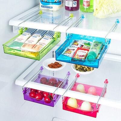 1PC Small Frie Storage Rack Layer Partition Refrigerator S