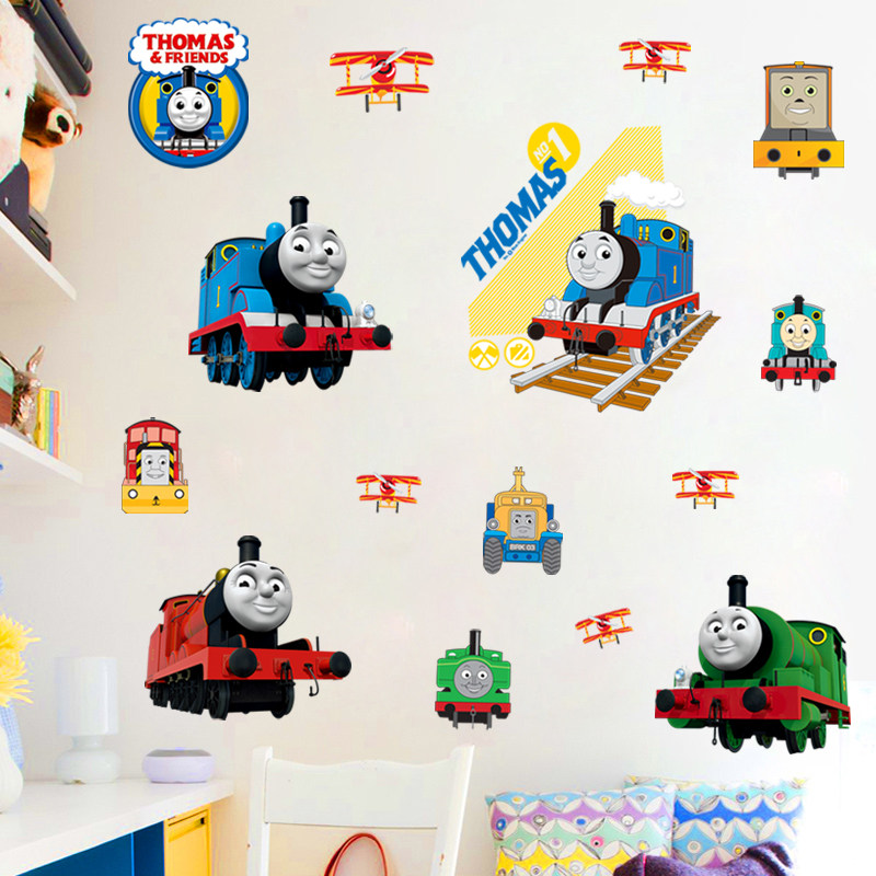 托马斯小火车墙贴汤玛士卡通动漫玻璃防水儿童房壁画装饰pvc贴纸