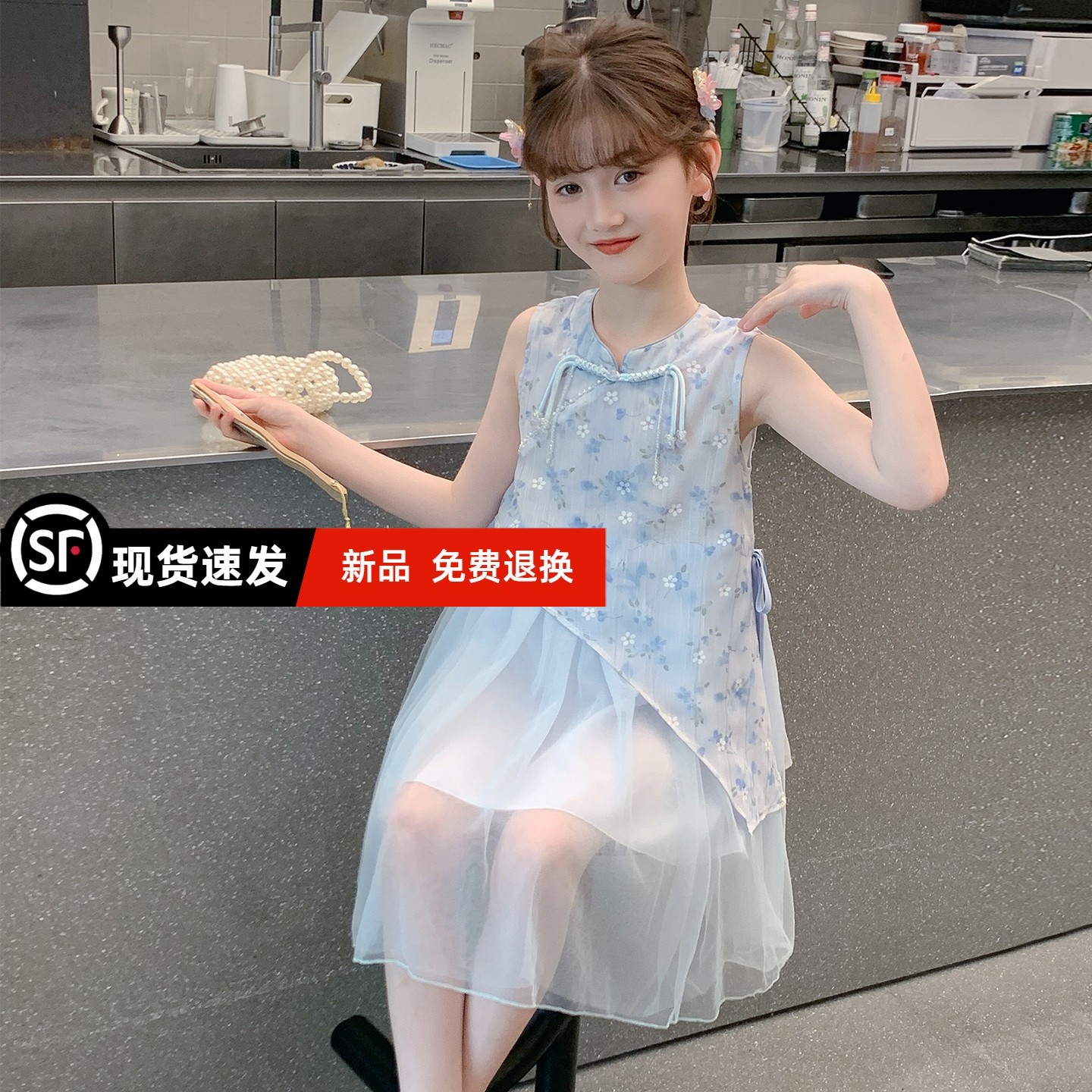 官方女童旗袍连衣裙2025新款夏装儿童汉服超好看公主裙夏季女孩薄
