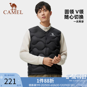 骆驼运动羽绒马甲2023冬季新款情侣款轻薄保暖防泼水时尚羽绒马夹