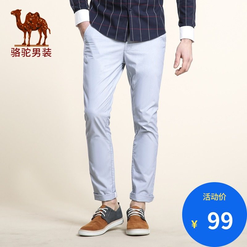 Camel/骆驼男装 春款无弹中腰直筒商务休闲长裤 男条纹休闲裤薄|msdalam kategori Pakaian Lelaki, seluar santai - dari Buy2taobao.com untuk memberikan perkhidmatan ejen Taobao profesional membeli