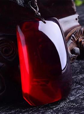 2026天然琥珀蜜蜡波罗的海二代水滴平安无事牌血珀吊坠男女款毛衣