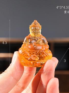 2026黄财神吊坠包挂车挂琉璃立体摆件挂件随身礼高档挂件装饰结缘