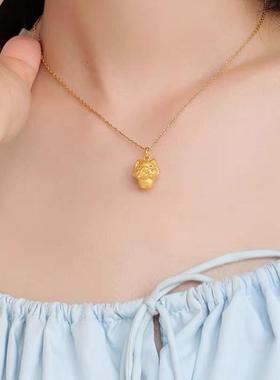 2026生肖龙咬钱龙吊坠项链女小众设计时尚气质百搭本命年新中式锁