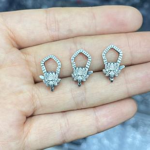 2026三七银莲花九宫太极S扣老银配件半成品扣子diy文玩手链项链配
